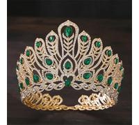 Corona da sposa rotonda da donna, diadema per concorso di matrimonio, Miss Universo, accessori per capelli, oro En8