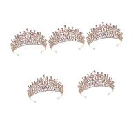 Corona da sposa Viola Tiara Strass Accessori per Capelli Strass Copricapo Sposa Rosa Lega Barocco (Colore: Rosa, Dimensioni: 17 x 13,5 cm), 17x13.5cmx5pcs