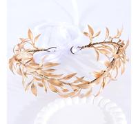 Corona d'alloro greca dorata, da donna, in oro, copricapo da sposa, copricapo con foglia di gottelfo, per la regina adulta, rinascimentale, Halloween, cosplay