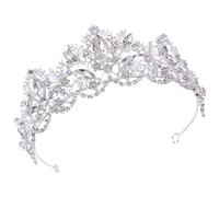 Corona d'argento per donna, Corona da principessa con strass in scintillante per ragazze, Elegante tiara d'argento per matrimonio, costume di Halloween, balli studenteschi, feste, corone