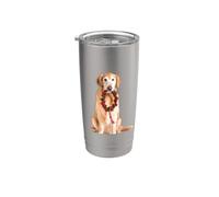 Corona d'Avvento natalizia per cani Golden Retriever Bicchiere termico in acciaio inox doppia parete