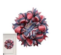 Corona De Coronas Del 4 De Julio - Coronas Del 4 De Julio Para La Puerta Principale, Corona De Puerta Patriótica | Veterans Memorial Decor Garland Signo Para Porche Para El Hogar, Pared, Tumbas Del