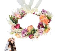 Corona dei fiori, ghirlanda della fascia floreale regolabile con nastro, fasce per la testa di fiori per le donne festival del festival