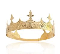 Corona Dei Monili Dei Capelli Reale Diadema Uomini Metallo Big Tiaras Per Halloween Costume Oro