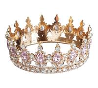 Corona del matrimonio per la sposa, corona principessa, tiara di compleanno di strass, matrimonio d'oro per la sposa Accessori per capelli da donna