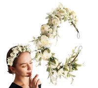 Corona del nuziale, corona fata dei fiori | Corona di fiori per capelli | Gioielli per capelli fotografici, ghirlande a corona di fiori regolabili, fascia di a corona di fiori da sposa vin