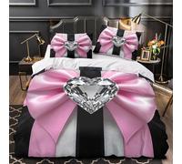 Corona del Re copripiumino Set di Biancheria da Letto 3 Pezzi morbida microfibra stampa di 3D con cerniera con federa Tipografia reale Set Di Copripiumino for bambini e adulti Super king（260x220cm）