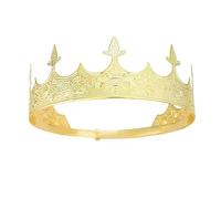 Corona del re reale in oro e diadema del principe cialde a tutto tondo per la festa di compleanno Cosplay Regali di Halloween Copricapo medievale da uomo/donna Accessori per costumi e cosplay