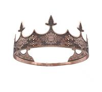 Corona del re reale in oro e diadema del principe cialde a tutto tondo per la festa di compleanno Cosplay Regali di Halloween Copricapo medievale da uomo/donna Accessori per costumi e cosplay