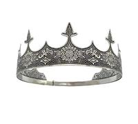 Corona del re reale in oro e diadema del principe cialde a tutto tondo per la festa di compleanno Cosplay Regali di Halloween Copricapo medievale da uomo/donna Accessori per costumi e cosplay