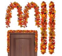 Corona del Ringraziamento | Ghirlanda di foglie autunnali in 4 pezzi per il - Decorazioni per la casa Ornamento di Halloween per feste matrimonio all'aperto mantello finestra