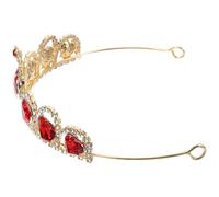 Corona Delicata da Sposa Rossa, Accessorio Elegante e Chic | Rame, Ferro e Acrilico, per Matrimonio e Prom, Stile Sobrio, Regalo per Amiche e Persone Care