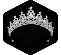 Corona della Regina Kamirola E Diademi Corona della Principessa per Le Donne E Le Ragazze Fasce di Cristallo per La Sposa, Principessa per Il Matrimonio E La Festa, Silver