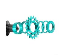 Corona dentata a ruota libera singola 16T/18T in lega di alluminio, compatibile con mozzi MTB e Fixed-Gear, con distanziatori e dado di bloccaggio per una presa sicura (verde 16T)