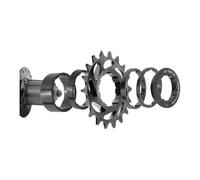 Corona dentata a ruota libera singola 16T/18T in lega di alluminio, compatibile con mozzi MTB e Fixed-Gear, con distanziatori e dado di bloccaggio per una presa sicura (Black-16T)