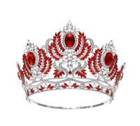 Corona Di Bellezza Regina Corone Colorate Vestito Spettacolo Fascia For Capelli Delicato Confortevole(Red)