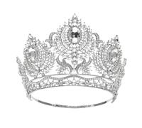 Corona Di Bellezza Regina Corone Colorate Vestito Spettacolo Fascia For Capelli Delicato Confortevole(Silver)