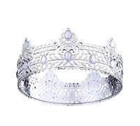 Corona Di Compleanno Accessori For Capelli Studente Adulto Piccola Principessa Corona Nuziale Rotonda Regalo For La Sposa Delicato Confortevole(Silver White Silver Red)