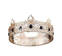 Corona Di Compleanno Accessori For Capelli Studente Adulto Piccola Principessa Corona Nuziale Rotonda Regalo For La Sposa Delicato Confortevole(Gold Black)