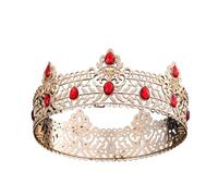Corona Di Compleanno Accessori For Capelli Studente Adulto Piccola Principessa Corona Nuziale Rotonda Regalo For La Sposa Delicato Confortevole(Gold Red)
