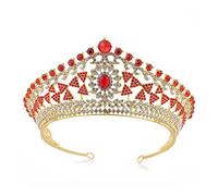 Corona di cristallo corona antage corona vintage rinestina di corona barocca Coparino accessori per capelli da sposa (colore: diamanti argento e bianco, taglia: corona) (corona scarlatta)