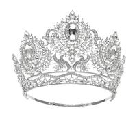 Corona di cristallo di nozze grande diadema strass diadema cerchio concorso copricapo gioielli da sposa