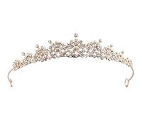Corona di Cristallo Nuziale, Corona con Strass,Corona Tiara Regina, Squisito e Affascinante Corona Di Cristallo,Accessori Per Princess Compleanno Parties Crown(Oro rosa)