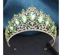 Corona di cristallo per spose banchetti ballo di fine anno di compleanno matrimonio tiara accessori per capelli oro chiaro EN8