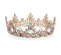 Corona di Cristallo, Teklemon Corona Strass, Tiara Sposa Principessa Corona, Corona per Capelli Vintage per Matrimonio, Banchetti e Feste di Compleanno