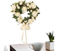 Corona Di Cuore Di Rosa, Corona Floreale Di Primavera | Corona Di Fiori Corona Di Primavera - Corona Floreale A Forma Di Cuore, Corona Della Porta Da 15.7 Inch, Pannello Porta D'ingresso Ave