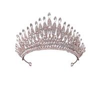 Corona Di Diadema Cristallo Multicolore Lusso For Le Donne Moda Nuziale Accessori For Capelli Con Strass Regina Da Sposa Fasce Occasioni Versatili(Gold white)