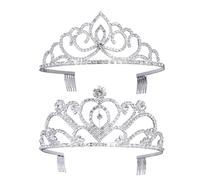 Corona di diadema di strass bling tiara nuziale elegante 2 pezzi per la