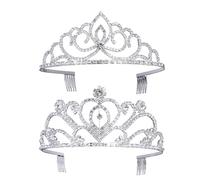 Corona di diadema di strass bling tiara nuziale elegante 2 pezzi per la