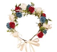 Corona di Fiore Ghirlanda di fiori da sposa, 1 pezzo, foresta immortale e bellissima, copricapo simulazione, cerchietto for capelli intrecciato a mano(Blue)