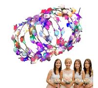 Corona di fiori a LED 21x21 cm set da 10 - per capelli luminosi, ghirlande | per capelli gioco di ruolo Halloween matrimonio compleanno festa in spiaggia Regalo per feste in PVC el