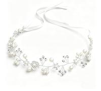 Corona di fiori, accessorio per capelli per comunione e ragazza, corona di capelli, per ragazze, donne, fiori, perle, cristalli, per matrimonio, matrimonio, fascia in argento, per la prima comunione