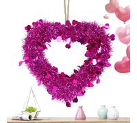 Corona di fiori - Corona a forma di cuore, decorazione da parete a forma di cuore, corona di fiori di simulazione di San , decorazione artificiale di San , corone artificiali