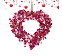 Corona di fiori di simulazione - Corone a cuore per San, decorazione a forma di cuore | Corona artificiale resistente, decorazione per matrimonio