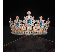 Corona di Gioielli per Capelli per Donne Regina Re e corone per Donne Diadema con Strass Spettacolo Prom Ornamenti per Capelli Accessori per Gioielli da Sposa,Gold