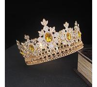 Corona di Gioielli per Capelli per Donne Regina Re e corone per Donne Diadema con Strass Spettacolo Prom Ornamenti per Capelli Accessori per Gioielli da Sposa,Gold