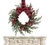 Corona di Natale | 25 cm Decorazione Natalizia Artificiale,Decorazioni Corona | per Proprietari di Casa Chiesa Ufficio Appartamento Porta Festività Invernali Esterno