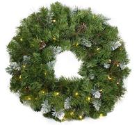 Corona di Natale Artificiale 162 Aghi 50 LED Verde