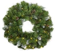 Corona di Natale Artificiale 162 Aghi 50 LED Verde