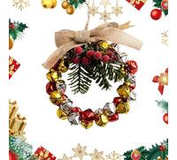 Corona Di Natale Con Campane Esterno | Decorazione Artificiale Di Pane E Fiocchi | Corona Decorativa Per Parete | Per Interni Esterni Parete Portico Finestra Camino Cappotto Cucina