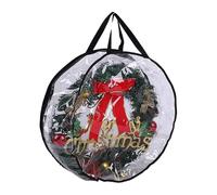 Corona di Natale contenitore di immagazzinaggio con cerniera trasparente in PVC custodia protettiva per ghirlande di vacanza borsa decorativa stagionale