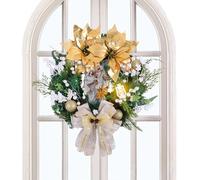 Corona di Natale coperta - Decorazione di vacanza artificiale con scena natività e a LED | Festivo per della cucina del mantello del portico. Ingresso del soggiorno della s