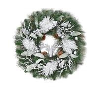 Corona di Natale - Corone di Natale per la porta d'ingresso | Decorazione Dee Elk Artificiale 48 cm per la casa | Decorazione domestica con pino e alce per interni, esterni, finestre, coppia