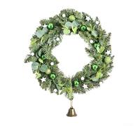 Corona di Natale di stile di simulazione con la campana della canna e accenti della palla per uso della decorazione di festa