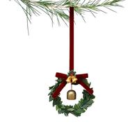 Corona Di Natale Finta | Ghirlanda Con Pigne Campanelli E Fiocco,con Campana e Fiocco Ghirlanda Artificiale Natalizia | Per Inverno Festival Festa Portico Tavolo Centrotavola Soggiorno Camera Da Letto