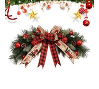 Corona Di Natale Illuminata | Decorazione natalizia artificiale illuminata con ananas e frutti di bosco, corona artificiale di pino per , per armadio cucina mensola centro tavolo interno